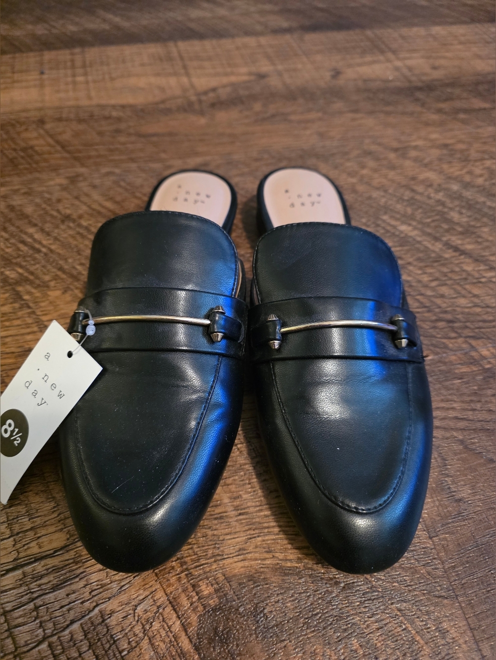A New Day Black Mule Loafers Women’s Size 8.5 Slip-On Flats NWT